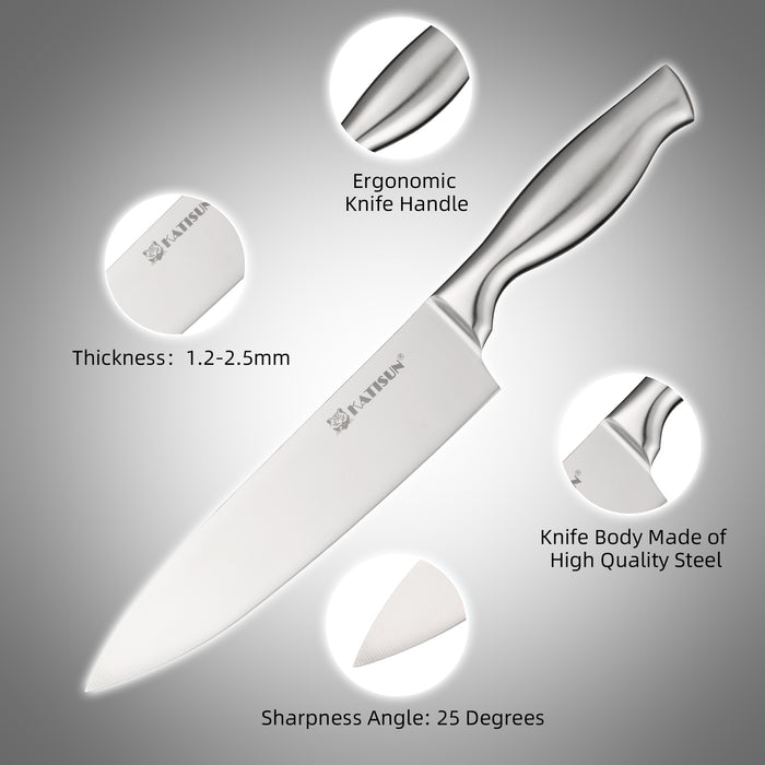 15 Pieces Knife Set with Block, Knives Set for Kitchen, Silver Hollow Ergonomic Handle for Chef Knife Set, Kitchen Shears